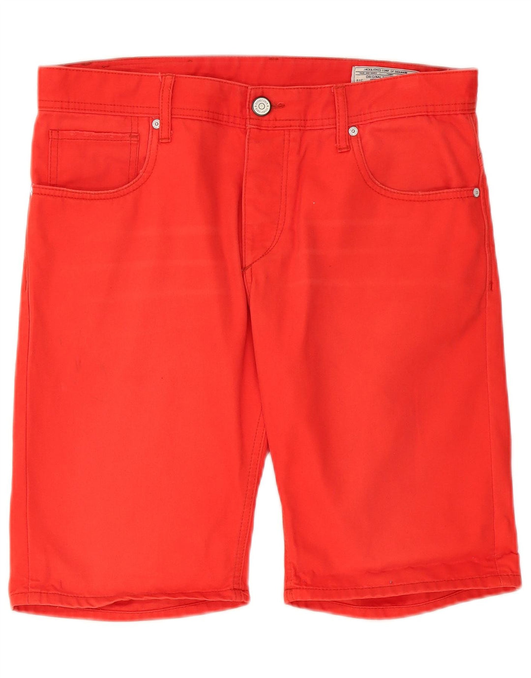 Jack & Jones Herren-Jeansshorts, Größe L, W34, rote Baumwolle