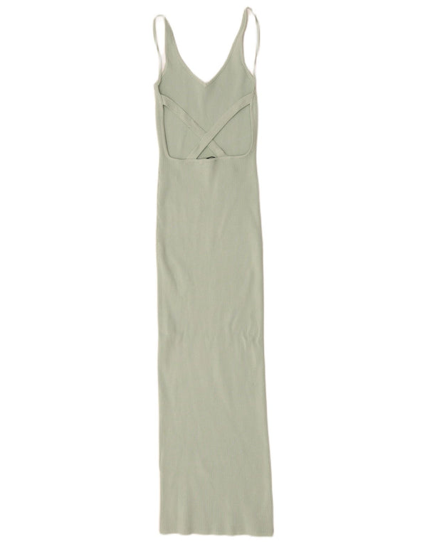 Zara Damen Maxi-Bodycon-Kleid UK 8 Small Grüne Viskose