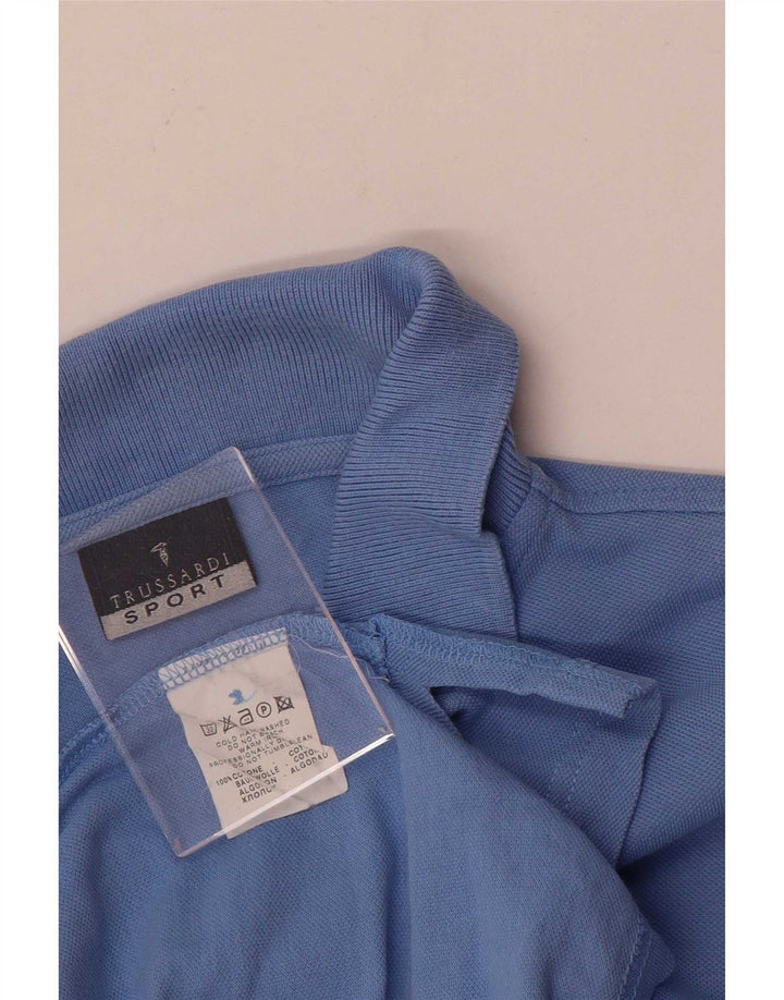 Trussardi Herren-Poloshirt, große blaue Baumwolle