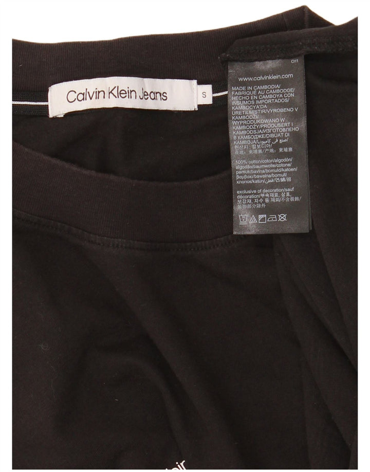 Calvin Klein Jeans Herren Graphic Top Langarm Small Schwarz Baumwolle