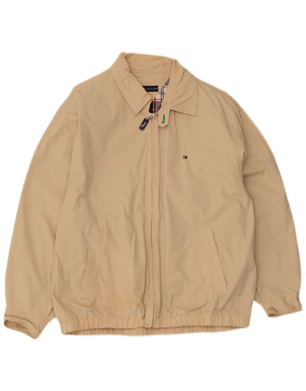 Tommy Hilfiger Herren Bomberjacke UK 36 Small Beige Baumwolle