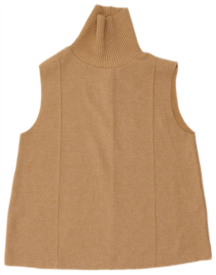 Zara Damen Weste Top UK 12 Mittelbeige Baumwolle