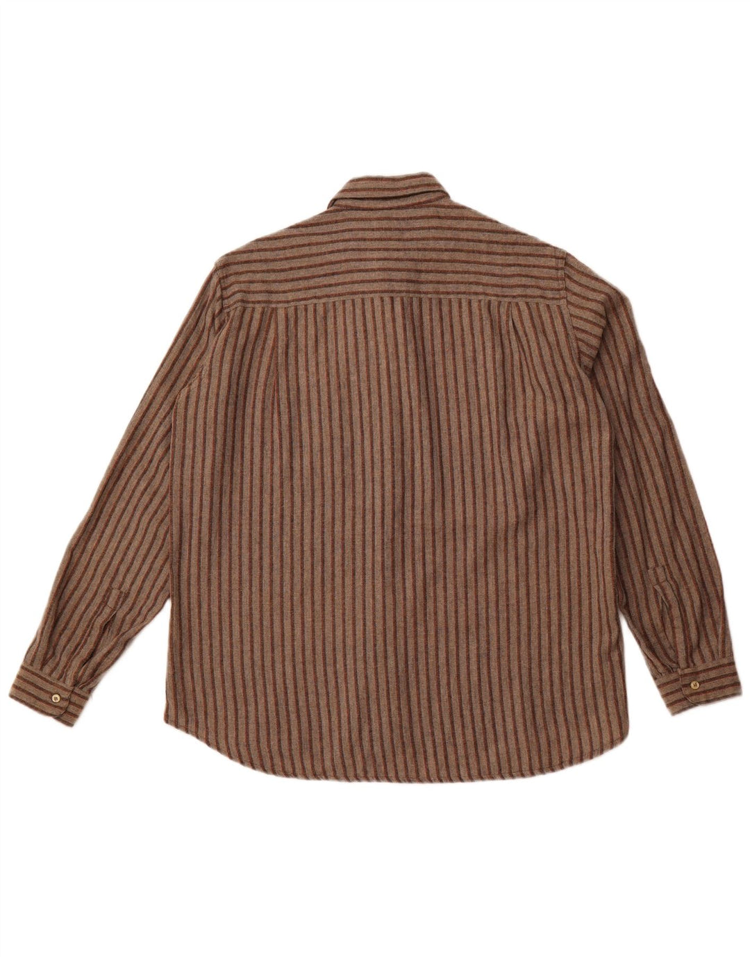 WRANGLER Herren-Flanellhemd, großes braunes Nadelstreifen-Polyester