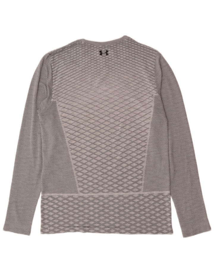 Under Armour Herren Heat Gear Top Langarm Mittelgrau Geometrisch
