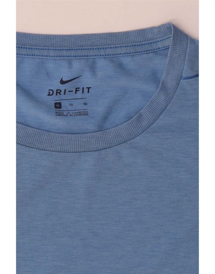 Nike Herren Dri Fit T-Shirt Top XL Blau Polyester