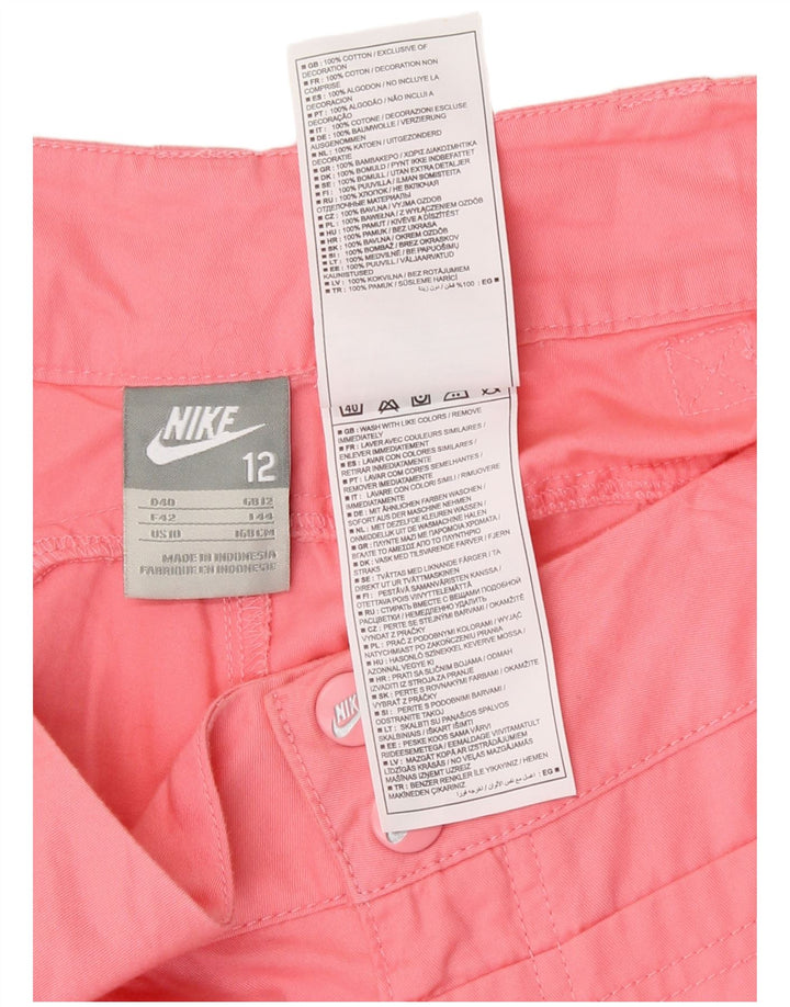 Nike Damen Bermudashorts UK 12 Medium W30 Rosa Baumwolle