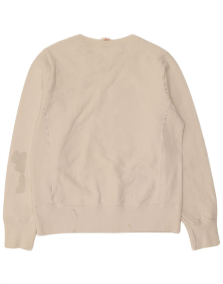 Champion Damen Sweatshirt Pullover UK 16 Large Weiße Baumwolle