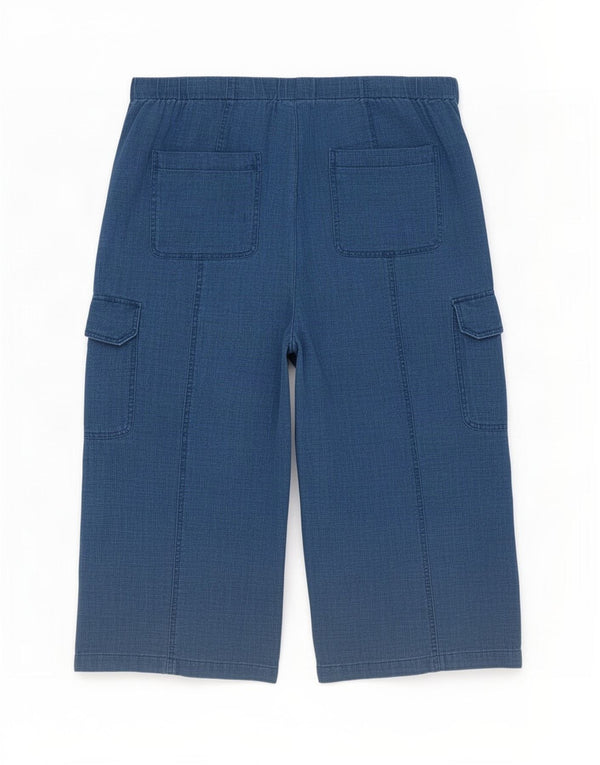 Marks & Spencer Damen-Hose mit hoher Taille, kurz geschnitten, UK 20, 2XL, W40, L24, Blau
