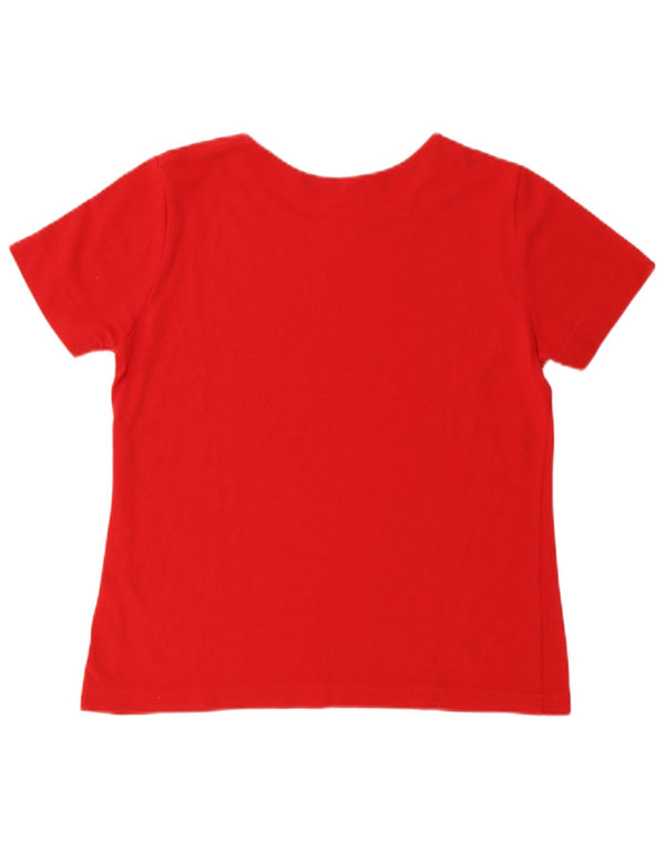 LACOSTE Damen T-Shirt Top Größe 44 Large Rot