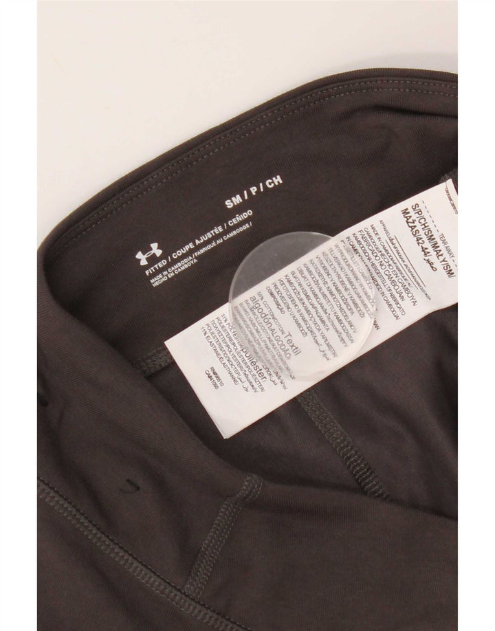 Under Armour Damen Graphic Leggings UK 10 Small Graue Baumwolle