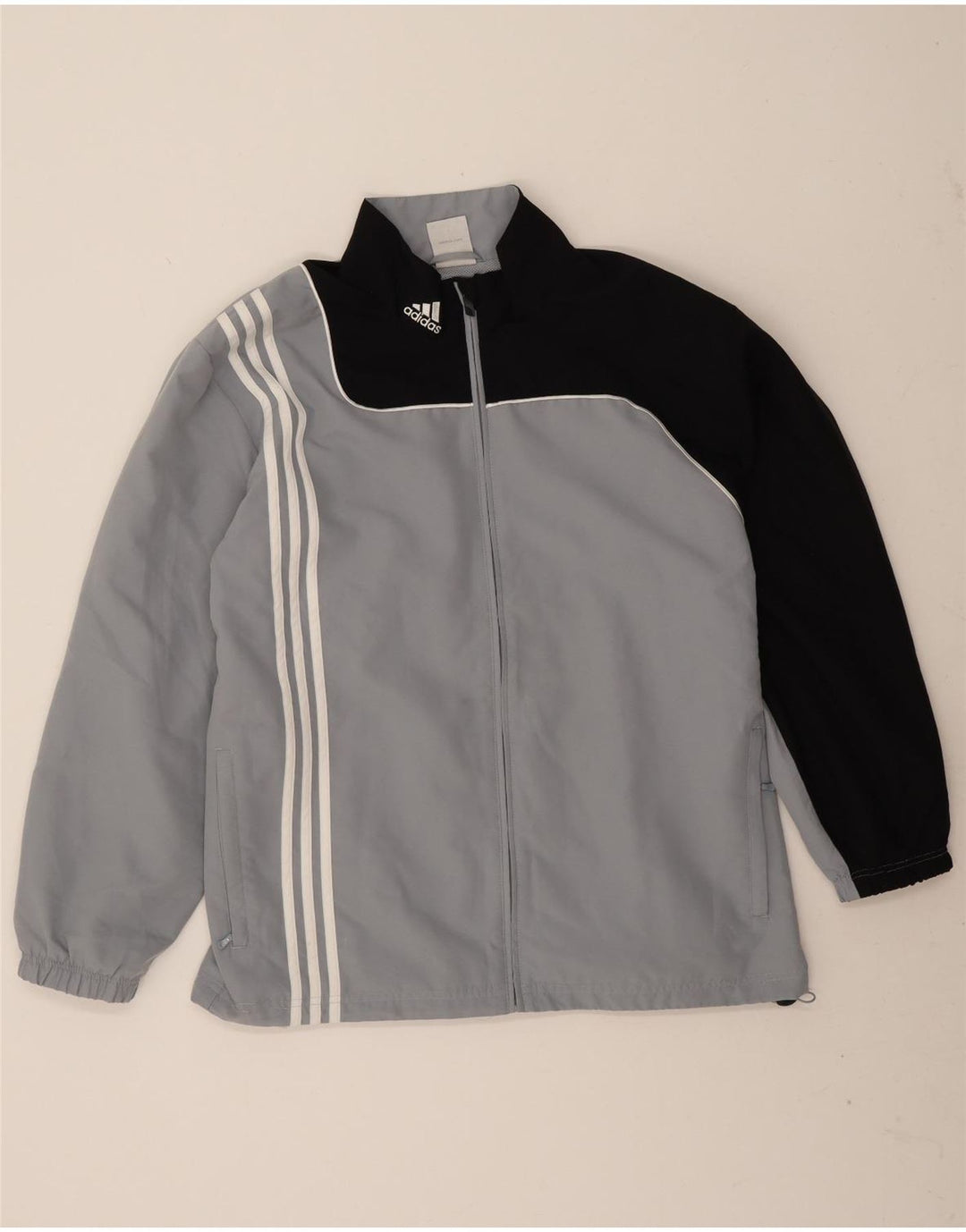 Adidas Herren-Trainingsanzug-Oberteiljacke UK 48/50 XL Graues Colourblock-Polyester