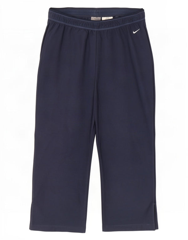 Nike Womens Dri Fit Capri Tracksuit Trousers UK 10/12 Medium Navy Blue