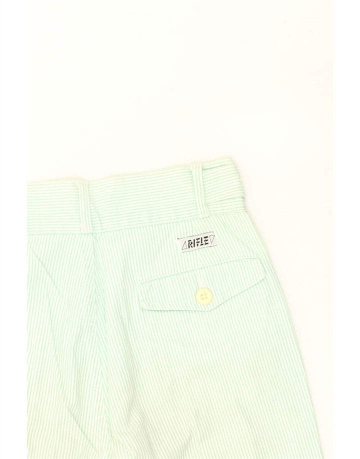 RIFLE Womens Casual Shorts W23 2XS Green Striped | Vintage Rifle | Thrift | Second-Hand Rifle | Used Clothing | Messina Hembry 