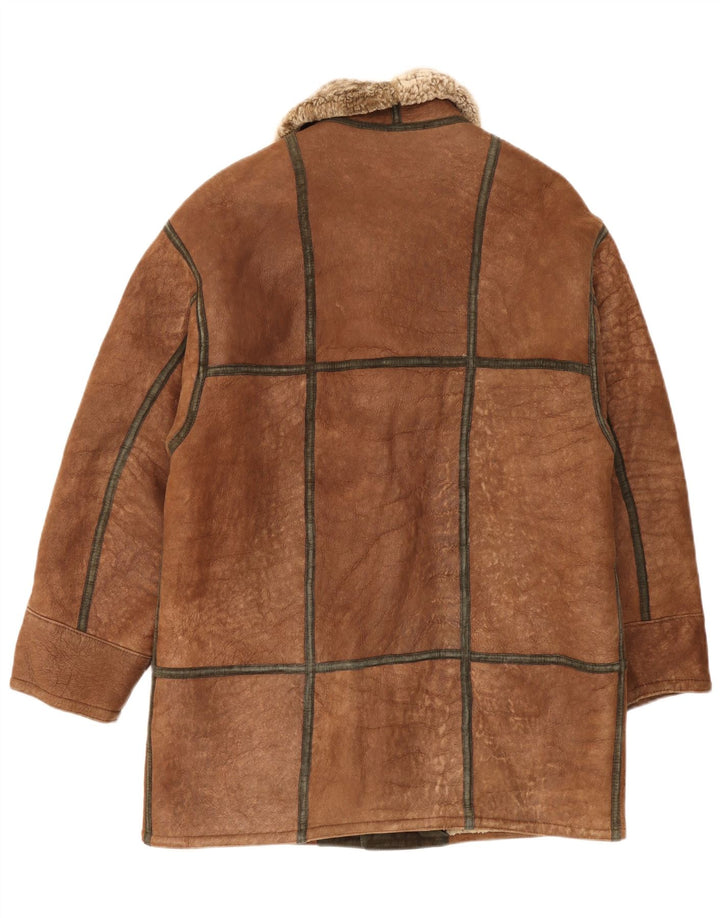 Christ Herren Shearling Jacke IT 48 Mittelbraunes Leder