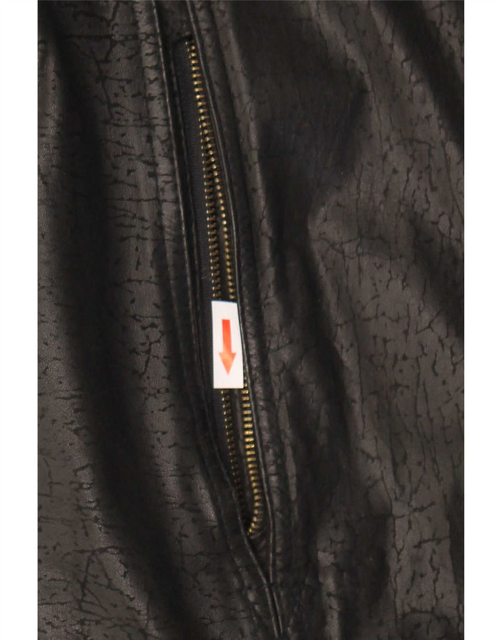 Vintage Herren Lederjacke IT 52 XL Schwarz
