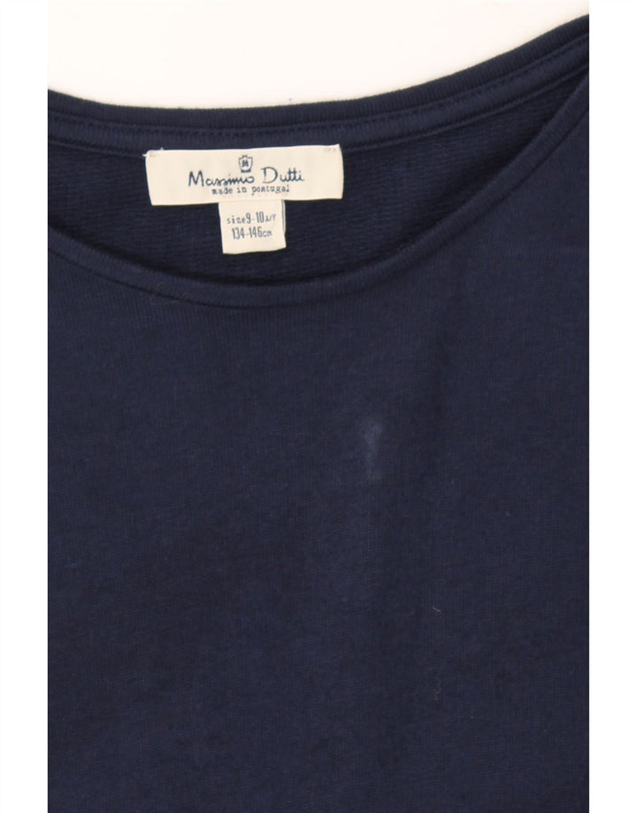 MASSIMO DUTTI Girls Long Sleeve Basic Dress 9-10 Years Navy Blue Cotton Vintage Massimo Dutti and Second-Hand Massimo Dutti from Messina Hembry 