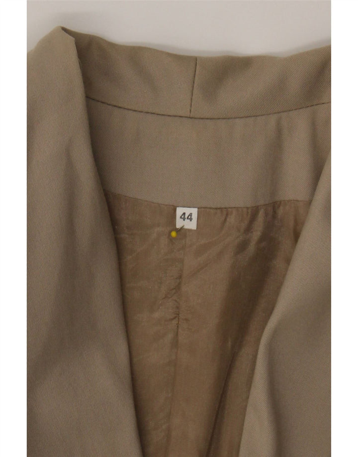 VINTAGE Womens Double Breasted Blazer Jacket IT 44 Medium Beige Viscose Vintage Vintage and Second-Hand Vintage from Messina Hembry 