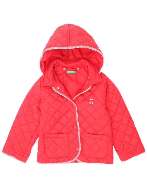 Benetton Steppjacke mit Kapuze für Mädchen, 2–3 Jahre, 2XS, Rot
