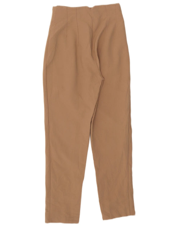Zara Damen-Anzughose mit hoher Taille, XS, W24, L27, Beige, Polyester