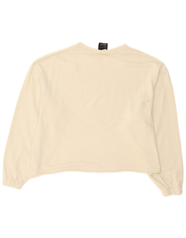 Nike Womens Graphic Oversized Sweatshirt Pullover UK 16 Large Beige Baumwolle