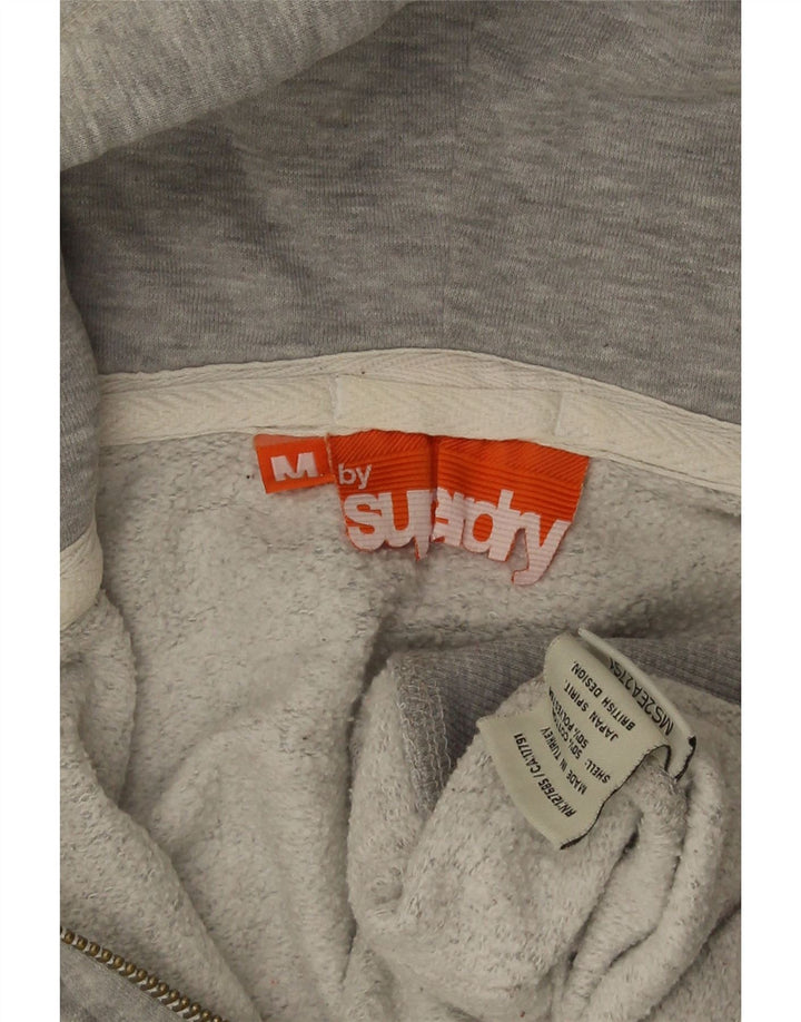Superdry Herren-Kapuzenpullover mit Reißverschluss, mittelgrau gefleckte Baumwolle