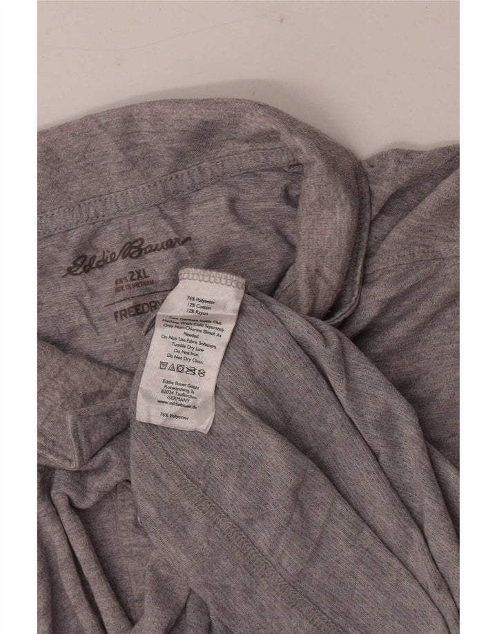 Eddie Bauer Herren Kurzarm-Poloshirt mit normaler Passform, 2XL, Grau, Polyester