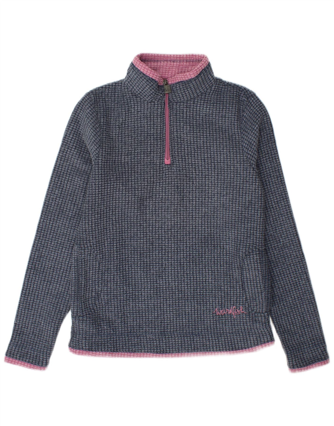Weird Fish Damen-Fleecepullover mit Reißverschluss am Hals, Gr. 8, Blau, Polyester