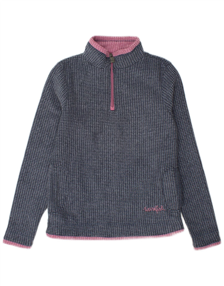 Weird Fish Damen-Fleecepullover mit Reißverschluss am Hals, Gr. 8, Blau, Polyester