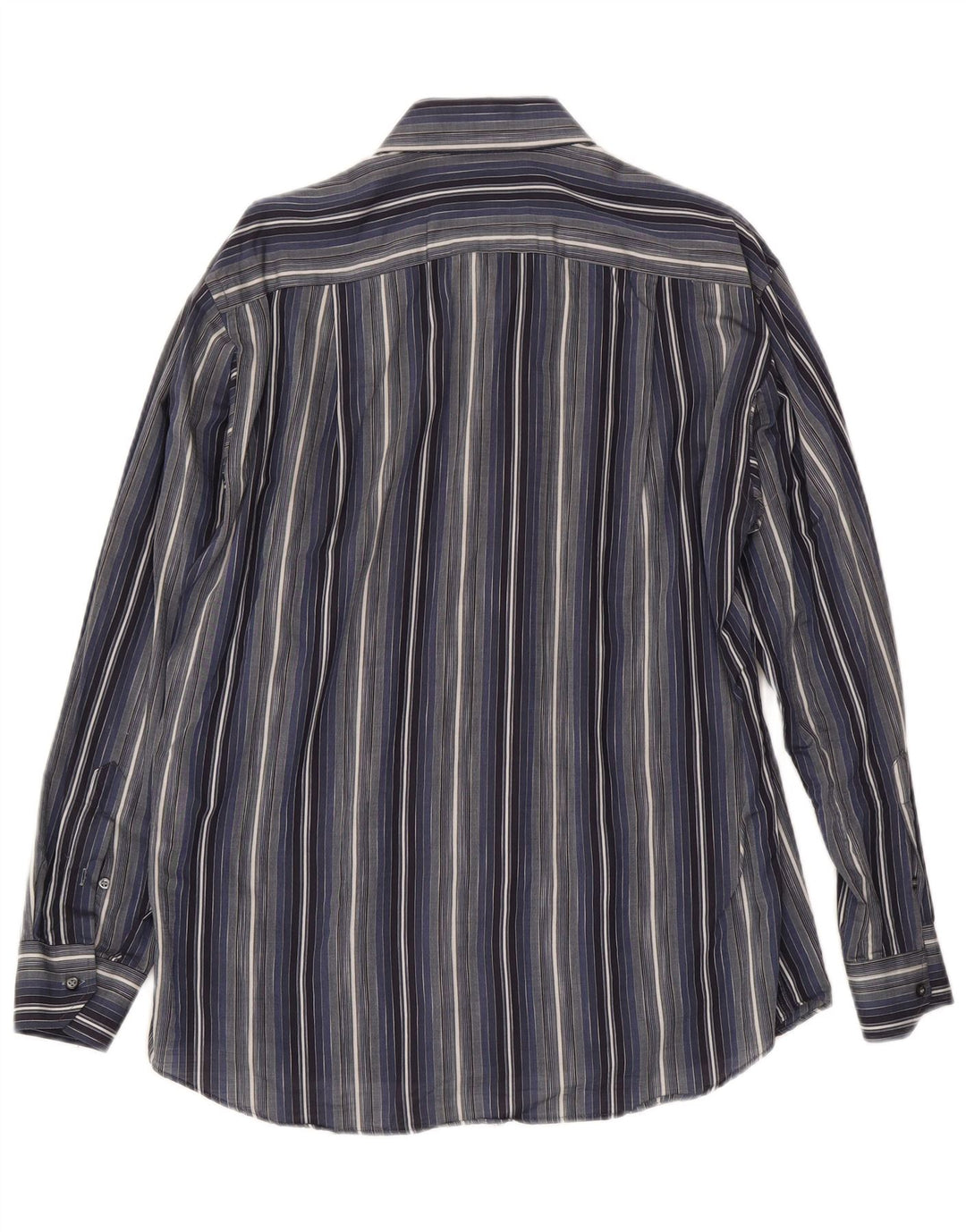 Roccobarocco Herrenhemd Größe 39 15 1/2 Mittel Marineblau gestreift
