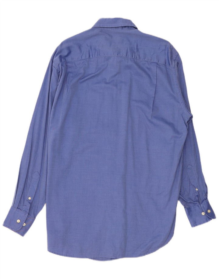 Nautica Herrenhemd, Größe 16, groß, blaue Baumwolle
