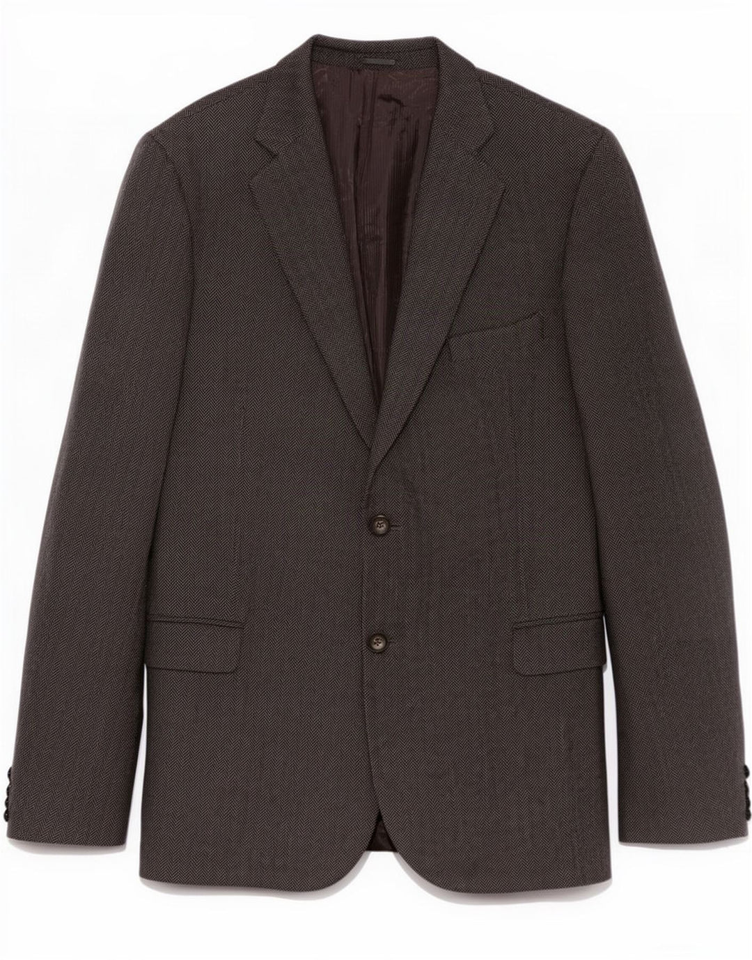 Viapiana Herren-Blazer mit 2 Knöpfen, IT 60 5XL, graue Schurwolle mit Fischgrätenmuster