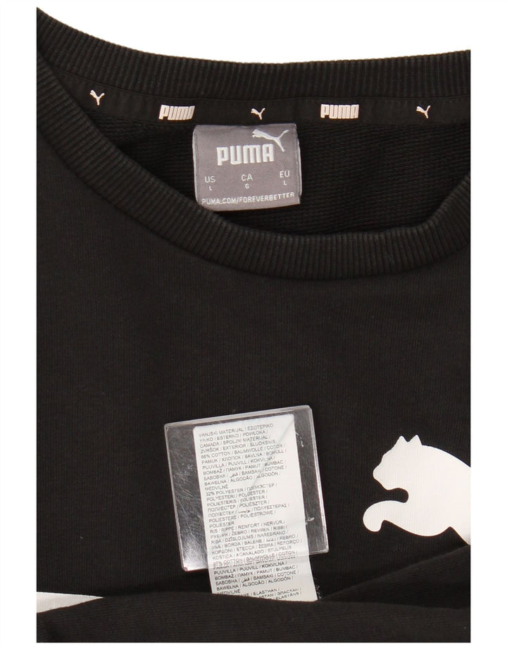 Puma Herren Grafik-Sweatshirt-Pullover, groß, schwarze Baumwolle