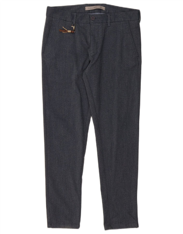 ZARA Herren Slim Anzughose EU 38 Small W30 L28 Marineblau Polyester