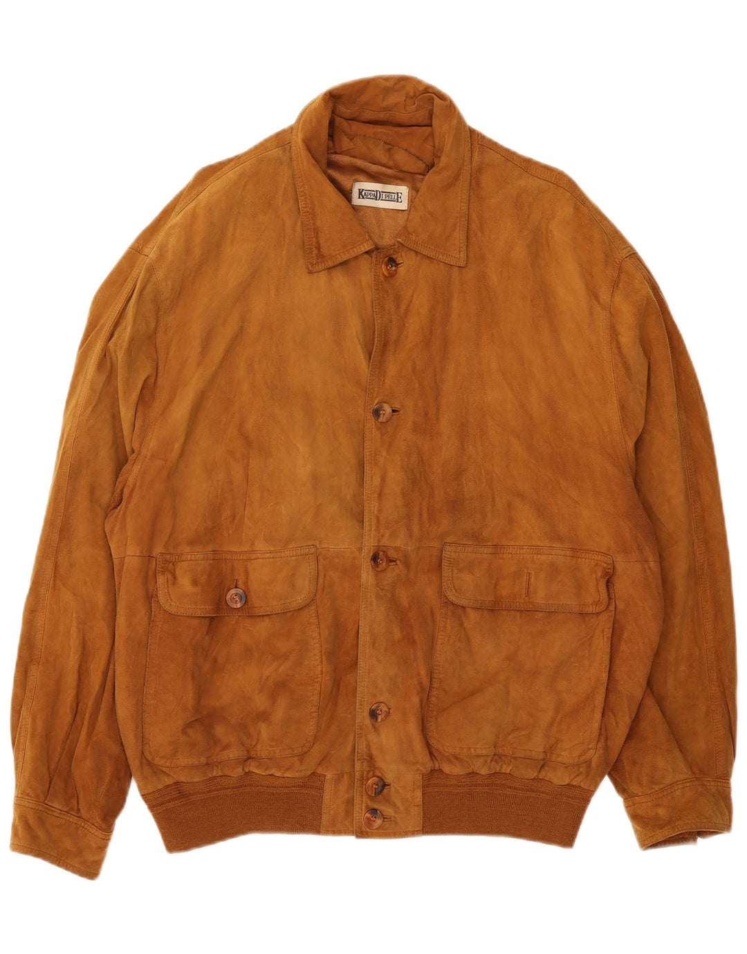 Vintage Herren Wildleder Bomberjacke IT 56 3XL Braunes Leder