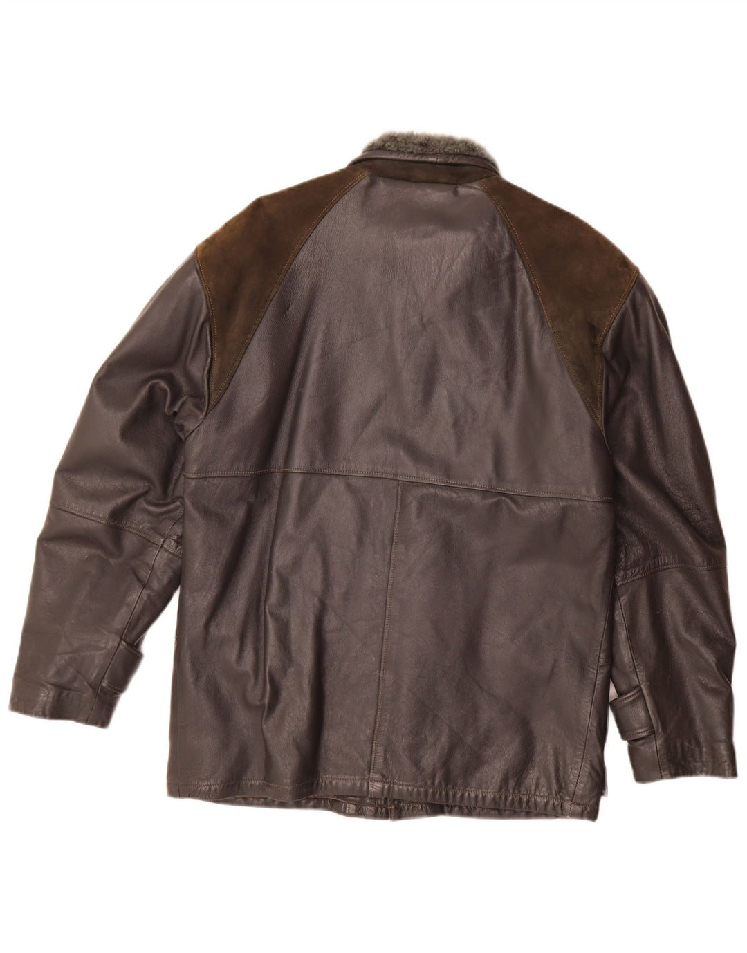 Vintage Herren Lederjacke IT 46 Small Black Colourblock