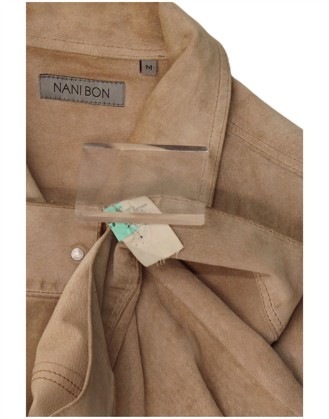 NANI BON Herren Bomber Wildlederjacke UK 38 Medium Beige Leder