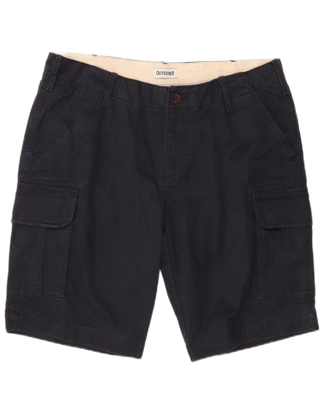 OUTSIDER Herren Cargo-Shorts W34 Große marineblaue Baumwolle