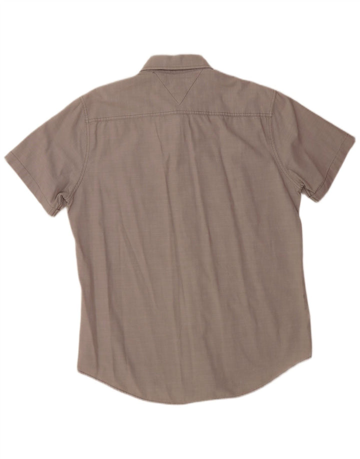 TOMMY HILFIGER Herren Custom Fit Kurzarmhemd Large Grau