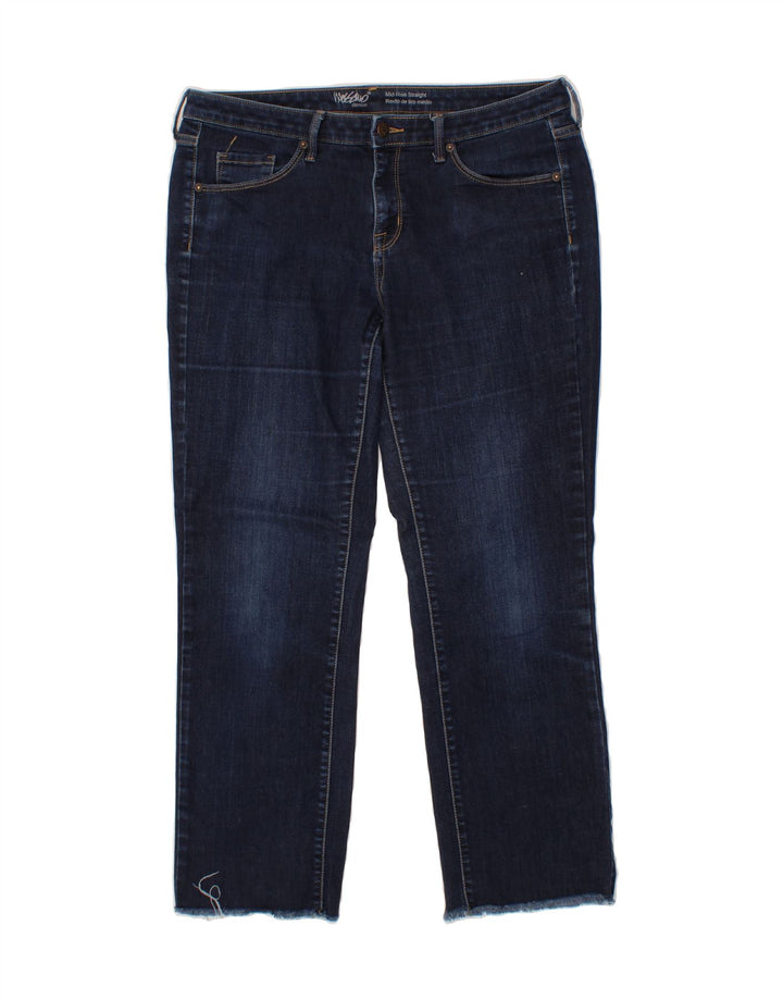 MOSSIMO Womens Mid Rise Straight Jeans US 12 Large W31 L27 Navy Blue Vintage Mossimo and Second-Hand Mossimo from Messina Hembry 