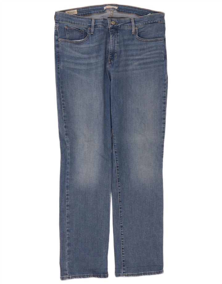 Levi's Damen 314 Shaping Straight Jeans W36 L32 Blaue Baumwolle