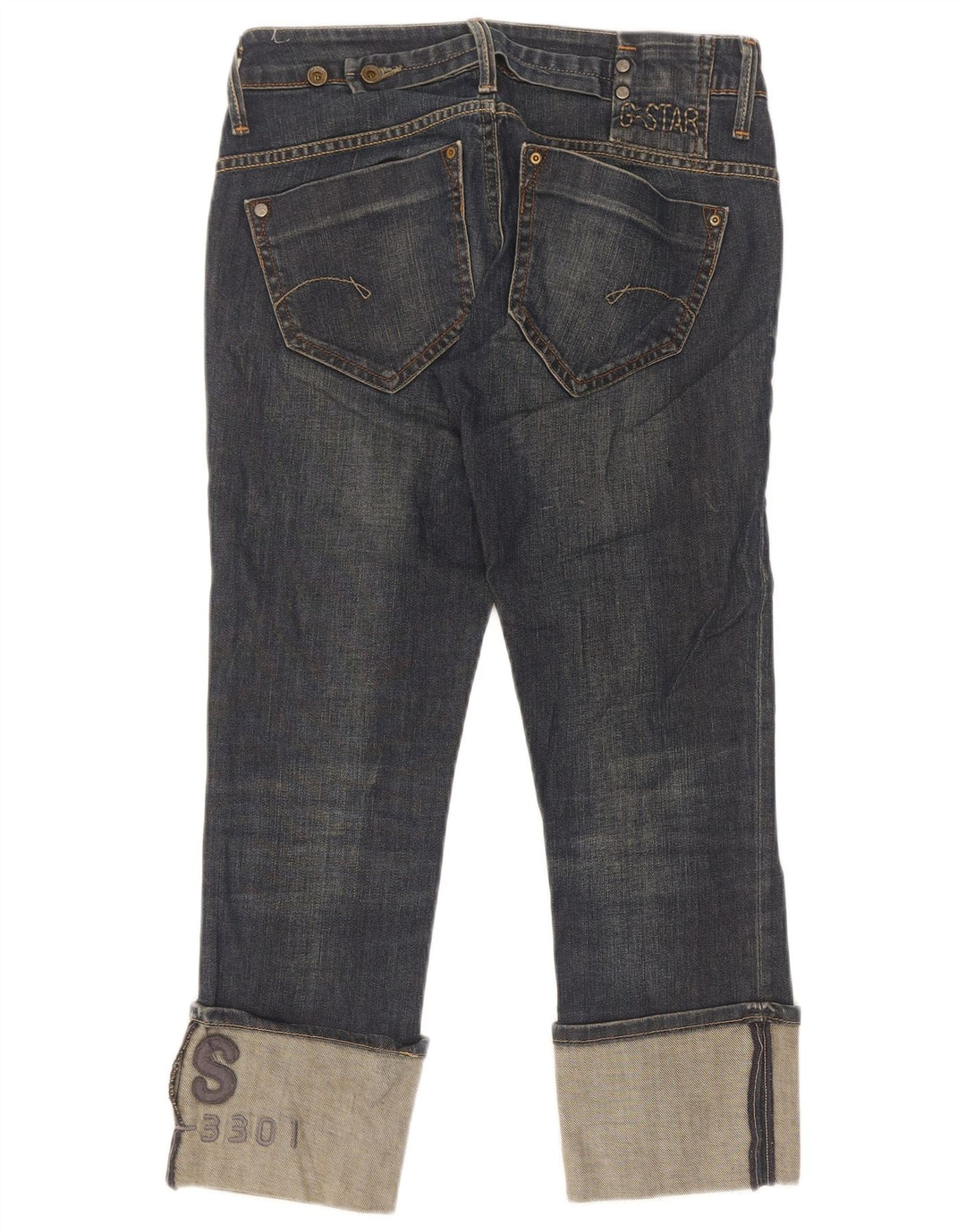 G-Star Damen-Cropped-Jeans W28 L25 Marineblaue Baumwolle