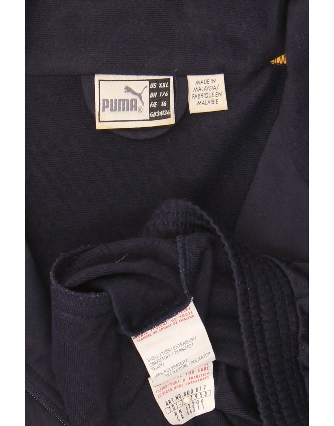 Puma Jungen-Trainingsanzug-Top-Jacke, 15–16 Jahre, marineblaues Farbblock-Polyester