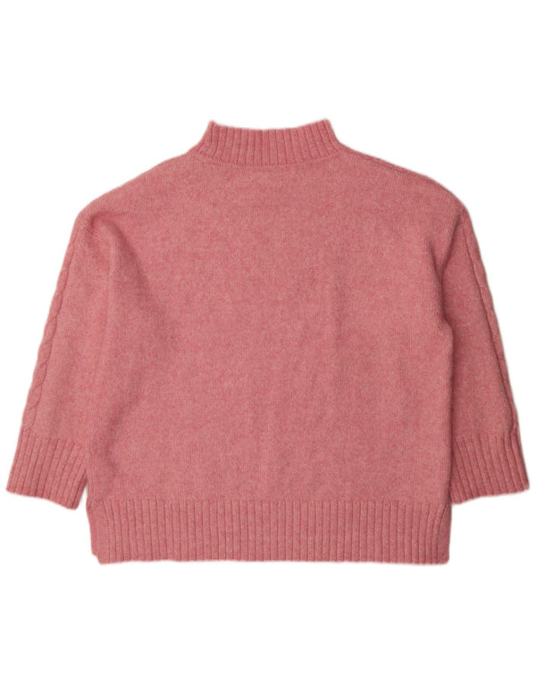Marks & Spencer Womens Turtle Neck Jumper Sweater UK 16 Large Pink