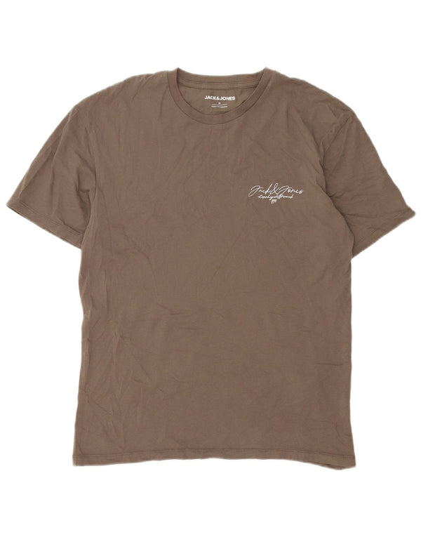 Jack & Jones Herren T-Shirt-Oberteil aus mittelbrauner Baumwolle