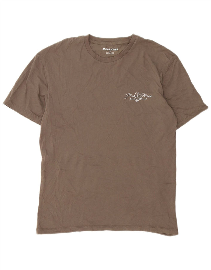 Jack & Jones Herren T-Shirt-Oberteil aus mittelbrauner Baumwolle