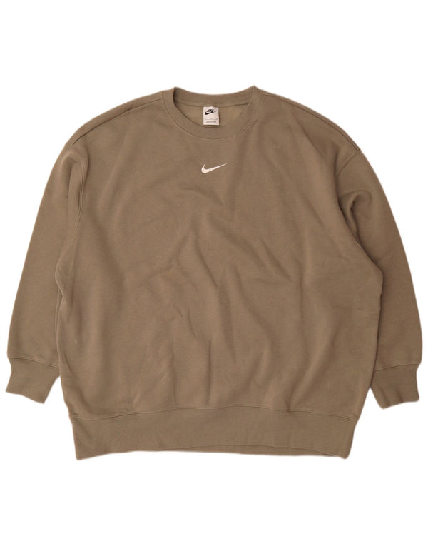 Nike Damen Sweatshirt Pullover UK 18 XL Grau Baumwolle