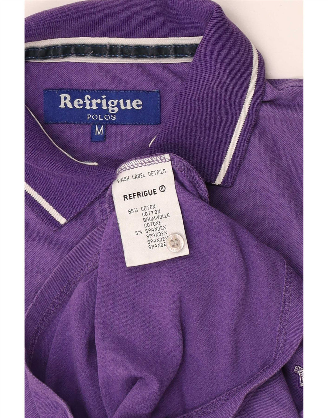 Refrigue Herren-Poloshirt aus mittelvioletter Baumwolle