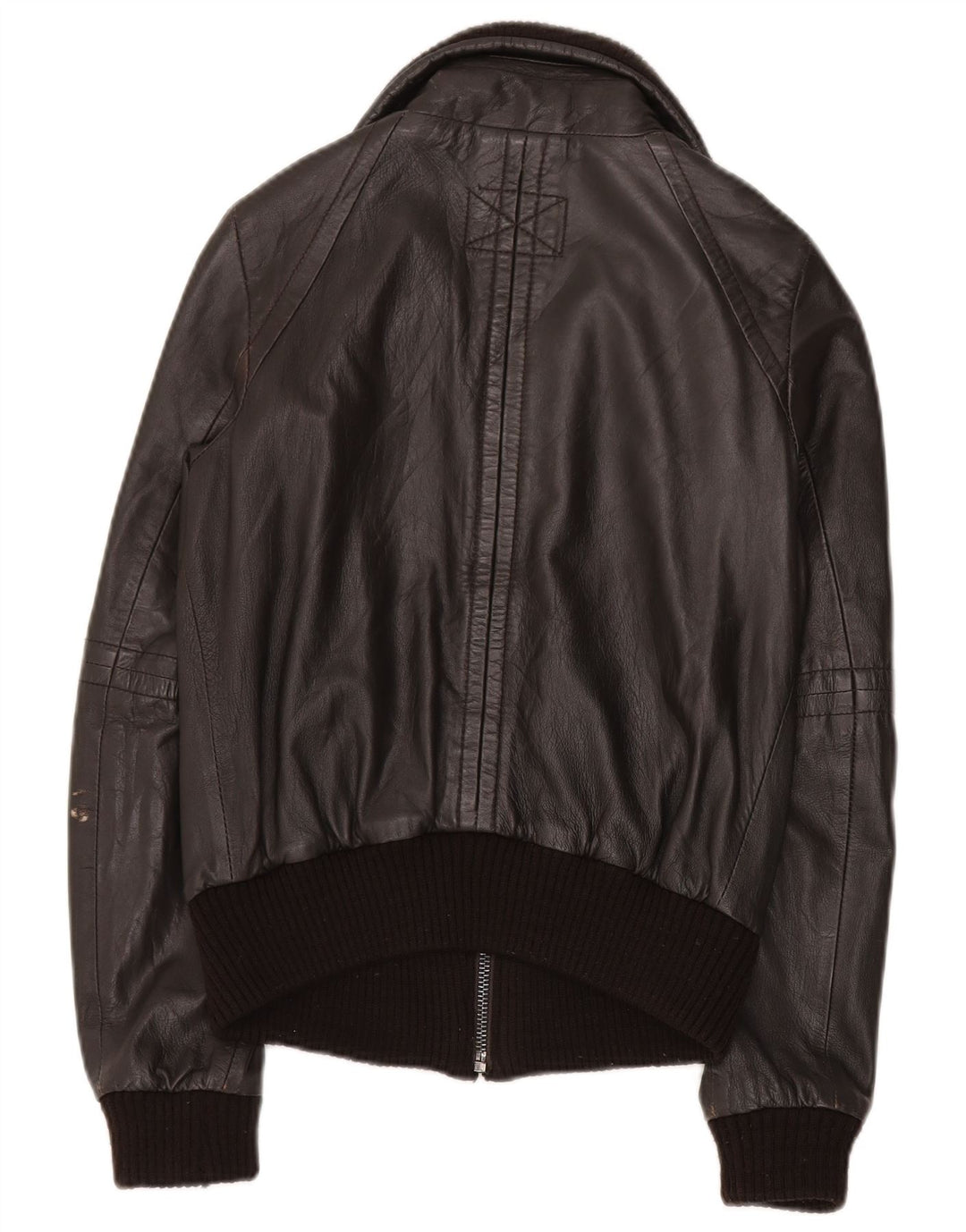 Zara Damen Lederjacke UK 10 Kleines braunes Leder