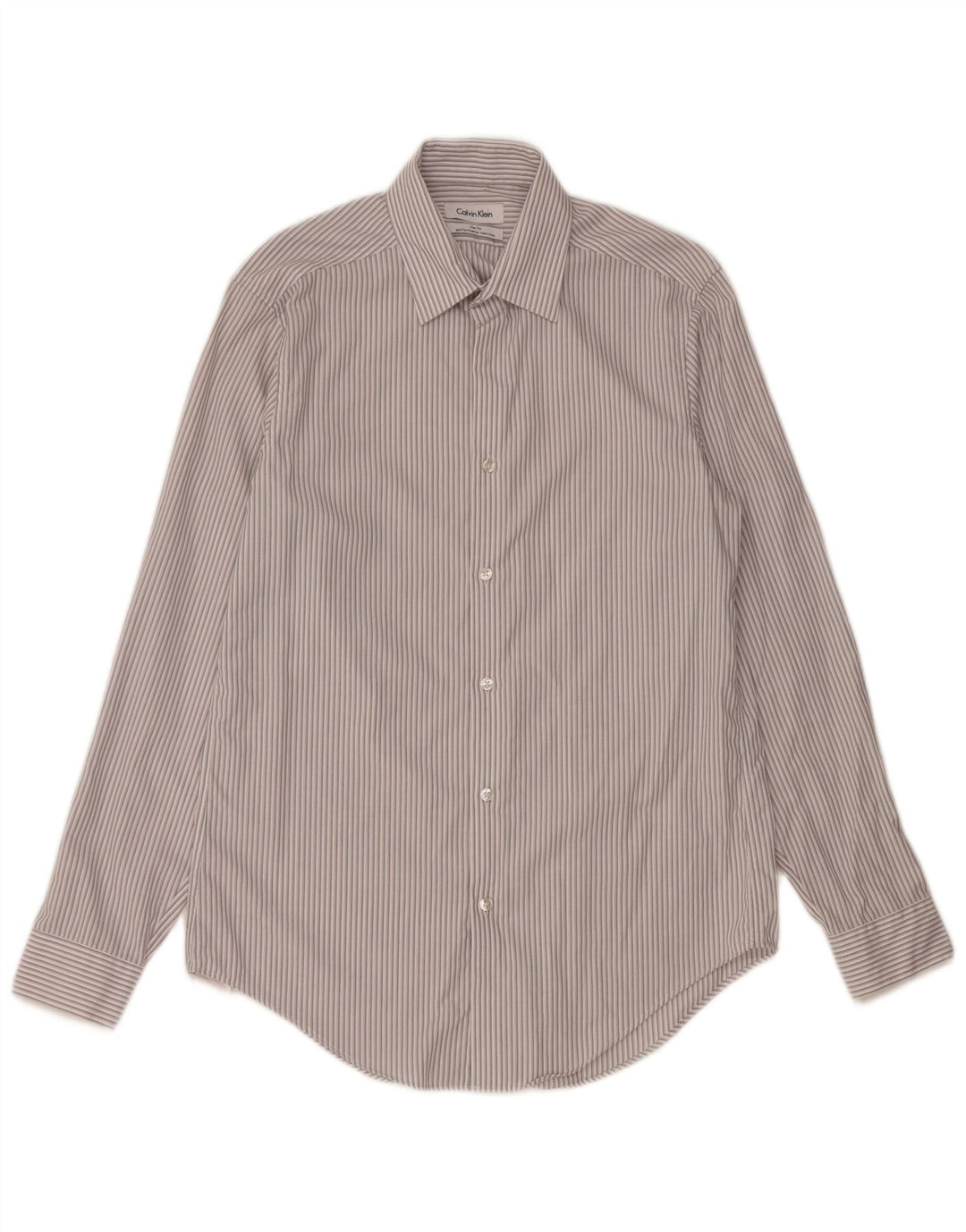 Calvin Klein Herren Slim Fit Hemd Größe 15 1/2 Mittelgrau gestreift