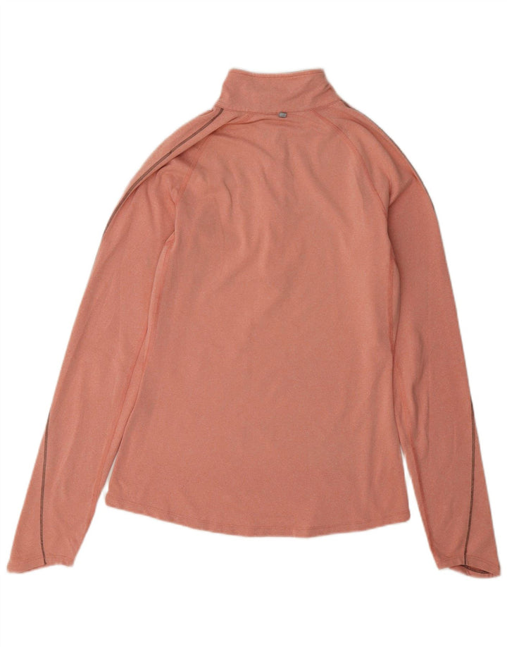 Nike Womens Dri Fit Zip Neck Pullover Trainingsanzug Top UK 10 Small Pink